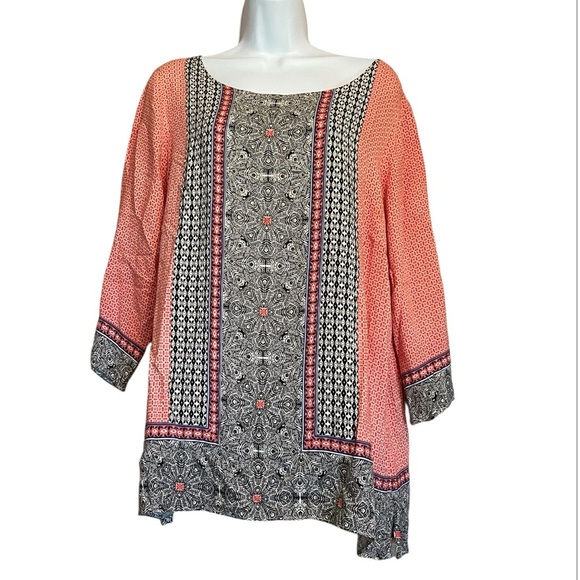 Rose & Olive Printed Boxy Tunic Top - Picture 1 of 4